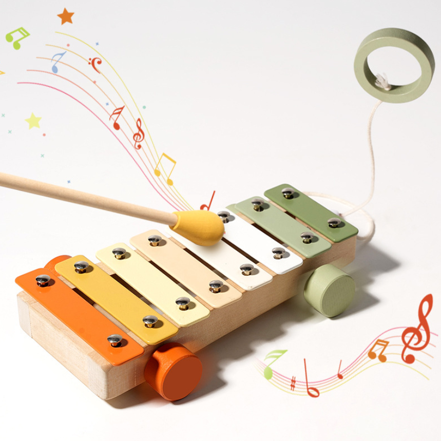 Musikspaß für Kinder – 7-teiliges Montessori Holz-Musikspielzeug-Set für frühes Lernen