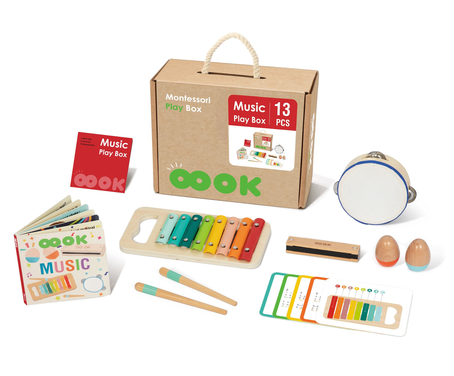 Montessori Educational Musik Play Box,4-in-1, Instrumente damit Kinder ihre musikalischen Fähigkeiten entdecken