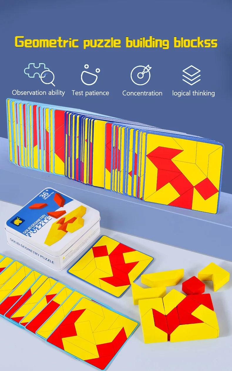 Neue 3D Montessori Geometrie Puzzles Gebäude Block