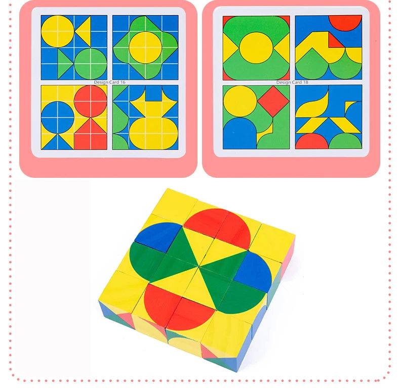 Neue 3D Montessori Geometrie Puzzles Gebäude Block