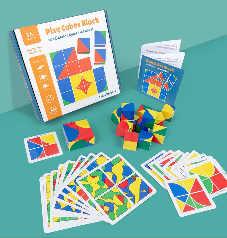 Neue 3D Montessori Geometrie Puzzles Gebäude Block