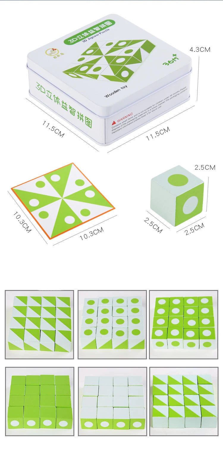 Neue 3D Montessori Geometrie Puzzles Gebäude Block