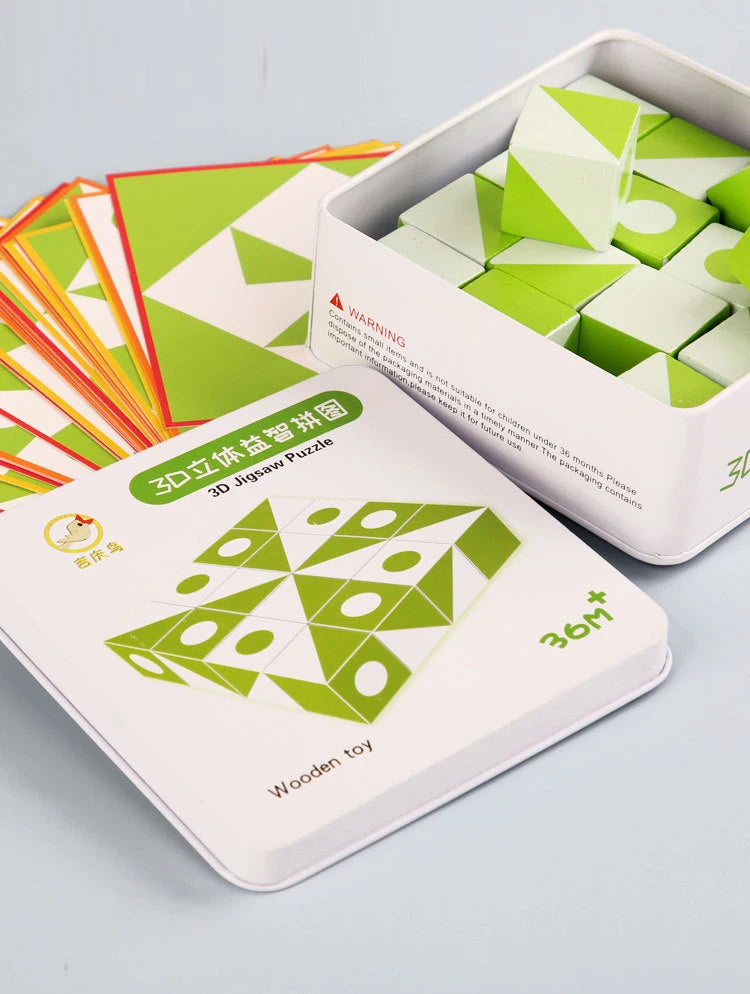Neue 3D Montessori Geometrie Puzzles Gebäude Block