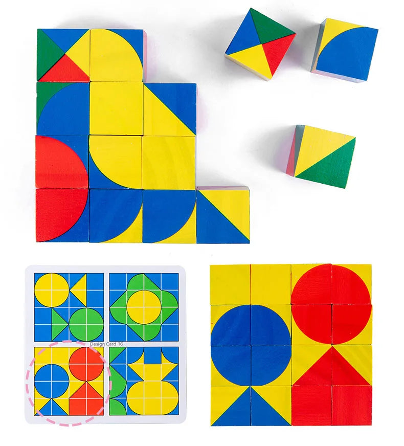 Neue 3D Montessori Geometrie Puzzles Gebäude Block