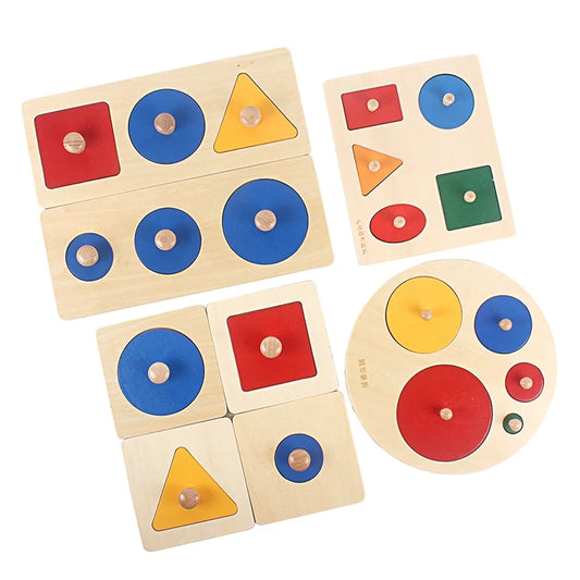 Montessori Steckspiel für Kinder | Holzspielzeug mit Geometrischen Formen