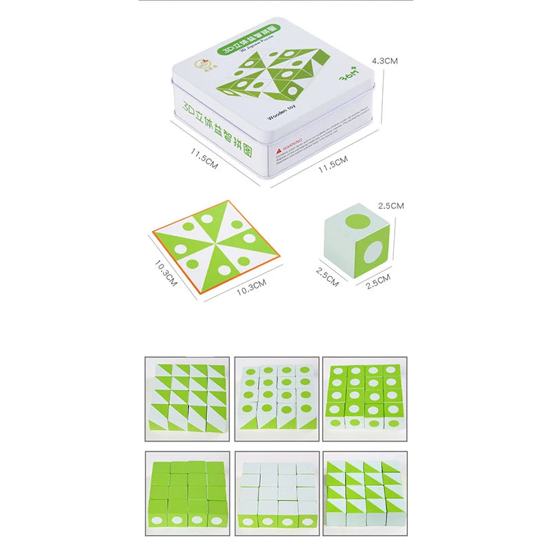 Neue 3D Montessori Geometrie Puzzles Gebäude Block