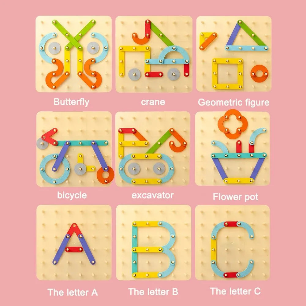 Montessori - Kreativ Board - Puzzle Stecker