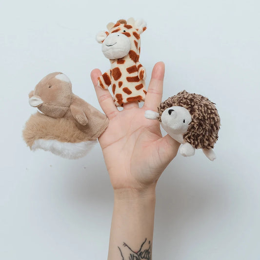 Kawaii Mini Tier Igel Eichhörnchen Giraffe Schlange Handpuppen für Baby Kinder Puzzle Finger puppe, 9cm