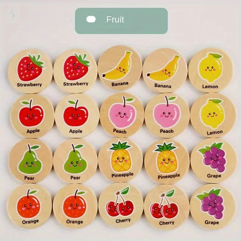 Bunte Memory Spiel für Kleinkinder aus Holz auf Englisch