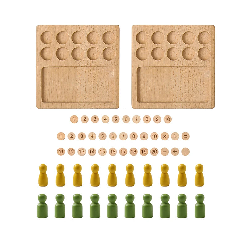 Montessori Digital Tracking Board for Girls Boy Tracing Board Double Sided Beech Wooden Letters Number Counting Puzzle Kids Gift
