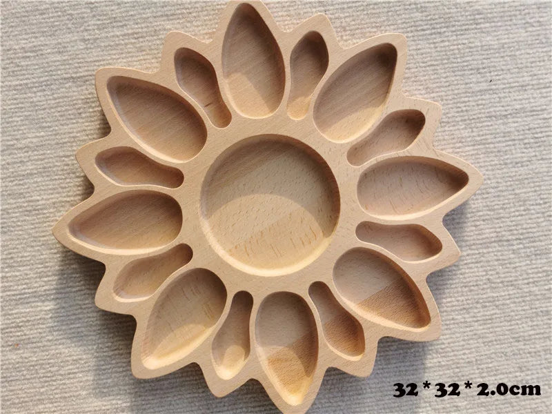 Wooden Montessori Toys Flowers Trees Mushroom Sensory SortingTrays Beehives Ladybug For Kids Open-ended Play