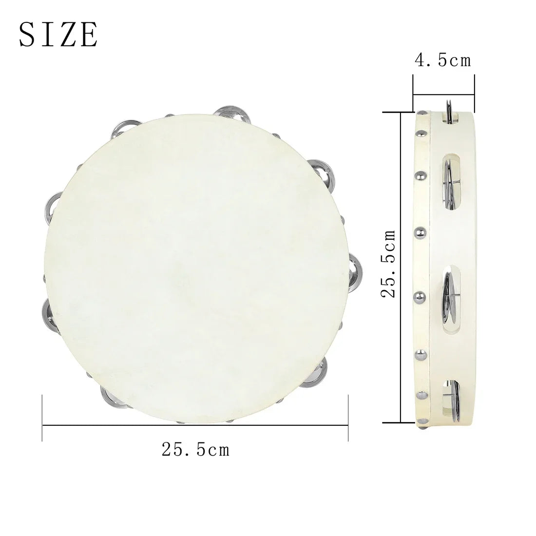 10-Zoll-Tamburin, Trommeln, Schaffell, Holz, Tamburin, Percussion, Musikinstrumente, Kinder, Aufklärung, Bildung, Geschenke