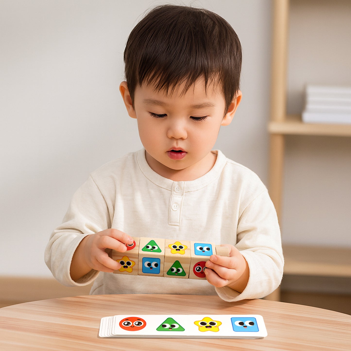 Drehbare Würfelbausteine – Lern- & Kombinierspiel für Kinder zum Knobeln