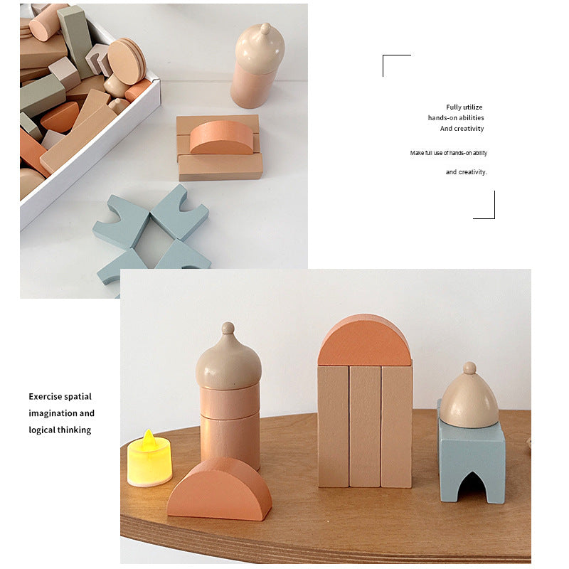 Bunte Schloss Bausteine – Kreatives Konstruktionsspielzeug aus Holz für kleine Baumeister