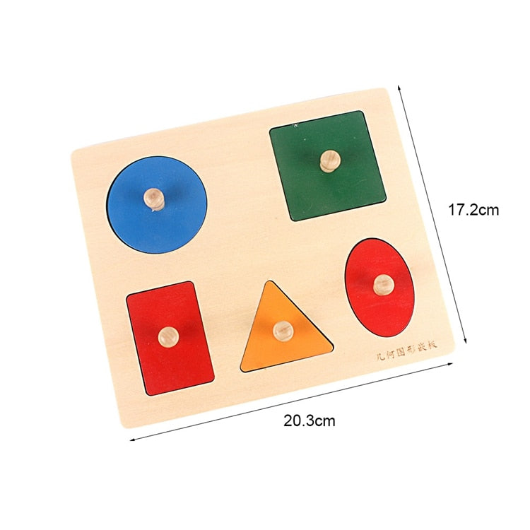 Montessori Steckspiel für Kinder | Holzspielzeug mit Geometrischen Formen