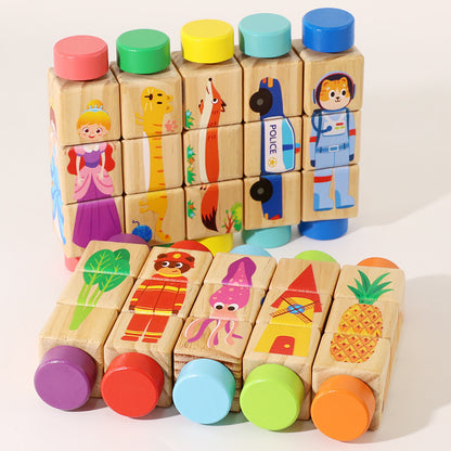 Drehpuzzle-Würfel – Knobelspiel für Kinder zum Drehen und Kombinieren
