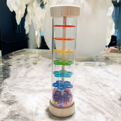 Transparenter Regenmacher Regenbogen – Montessori Musikinstrument ab 3 Jahre
