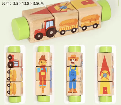 Drehpuzzle-Würfel – Knobelspiel für Kinder zum Drehen und Kombinieren