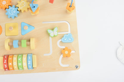 Montessori Beschäftigung Board - Lernspielzeug mit Tisch für Kinder ab 1 Jahr