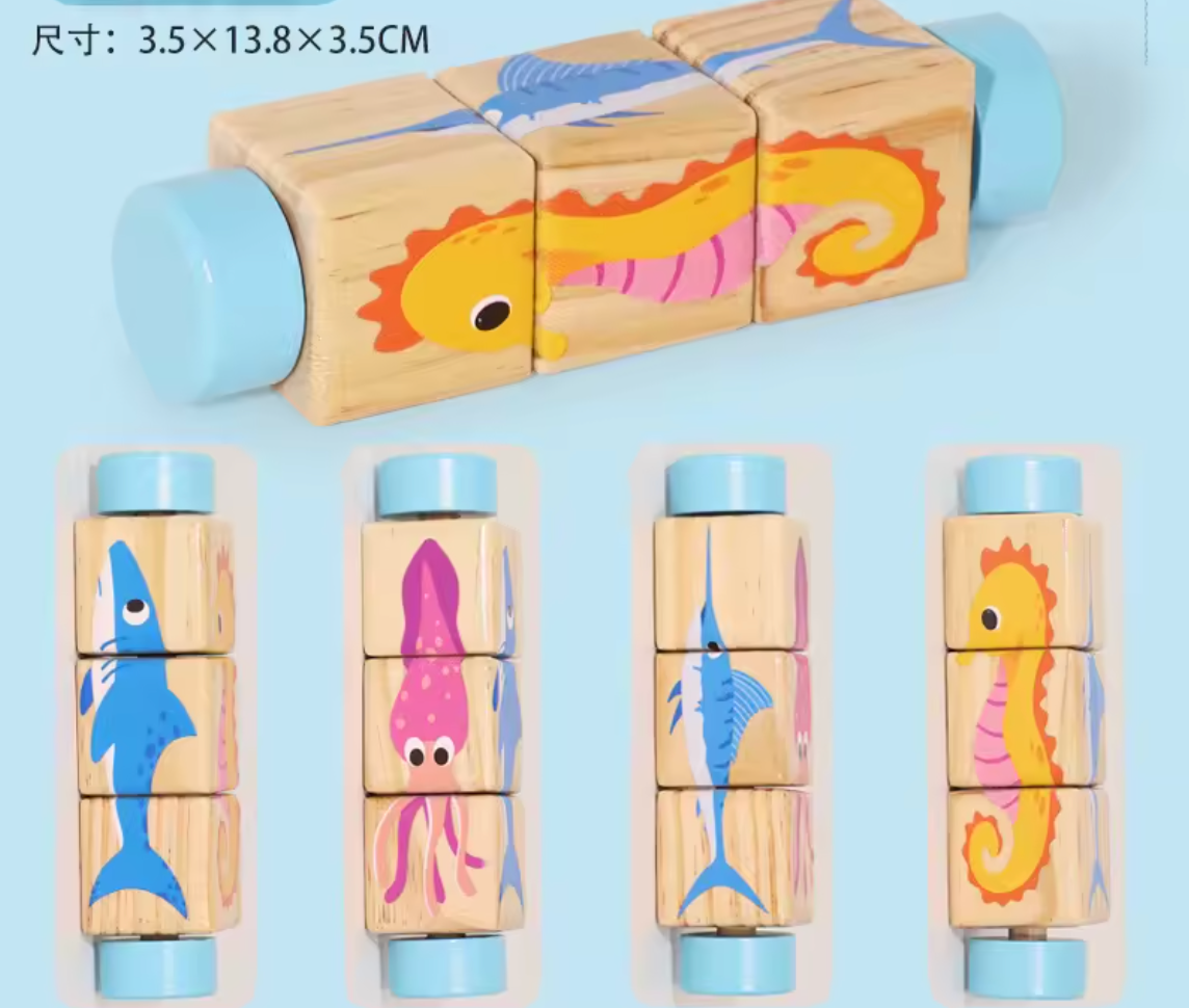 Drehpuzzle-Würfel – Knobelspiel für Kinder zum Drehen und Kombinieren