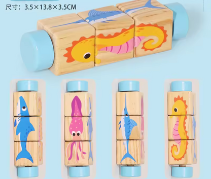 Drehpuzzle-Würfel – Knobelspiel für Kinder zum Drehen und Kombinieren