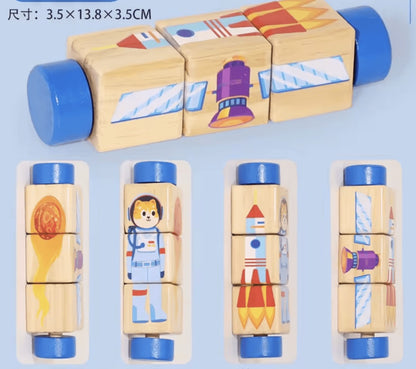 Drehpuzzle-Würfel – Knobelspiel für Kinder zum Drehen und Kombinieren