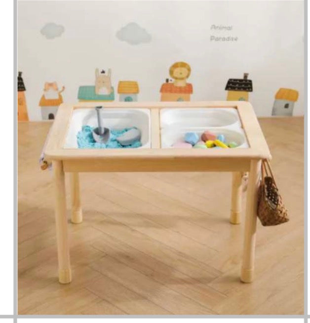 Montessori Matschtisch & Sensorik-Spieltisch aus Massivholz (inkl. Wannen)