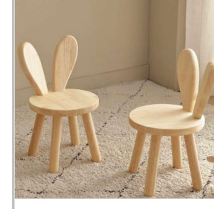 2er Set: Montessori Hasenohr-Kinderstuhl – Ergonomischer Holzstuhl fürs Kinderzimmer