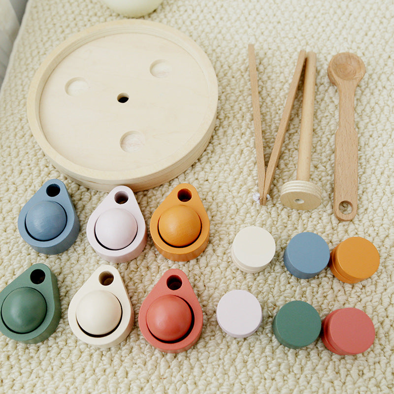 Montessori Holz Farbspiel – Farbsortierbecher zum Sortieren & Zuordnen