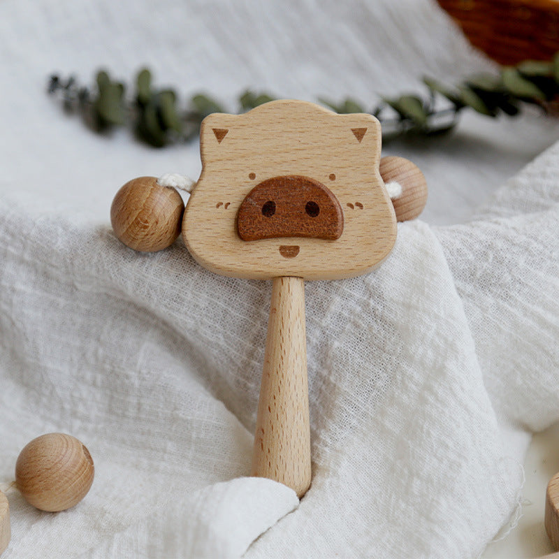 8-in-1 Holzspielzeug-Box – Rassel, Lern- & Greifspielzeug für Babys