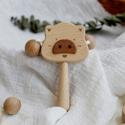 8-in-1 Holzspielzeug-Box – Rassel, Lern- & Greifspielzeug für Babys