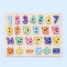 Lade das Bild in den Galerie-Viewer, Wooden Numbers Letters Alphabet Shape Enlightenment Education Cognitive 3D Grab Board Puzzle For Baby Preschool Toys
