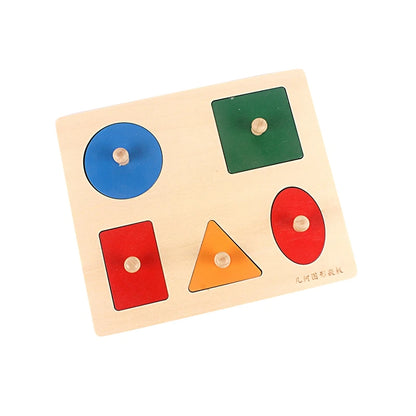 Montessori Steckspiel für Kinder | Holzspielzeug mit Geometrischen Formen