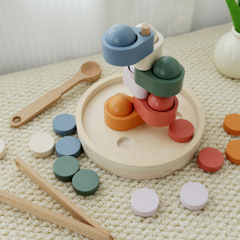 Montessori Holz Farbspiel – Farbsortierbecher zum Sortieren & Zuordnen