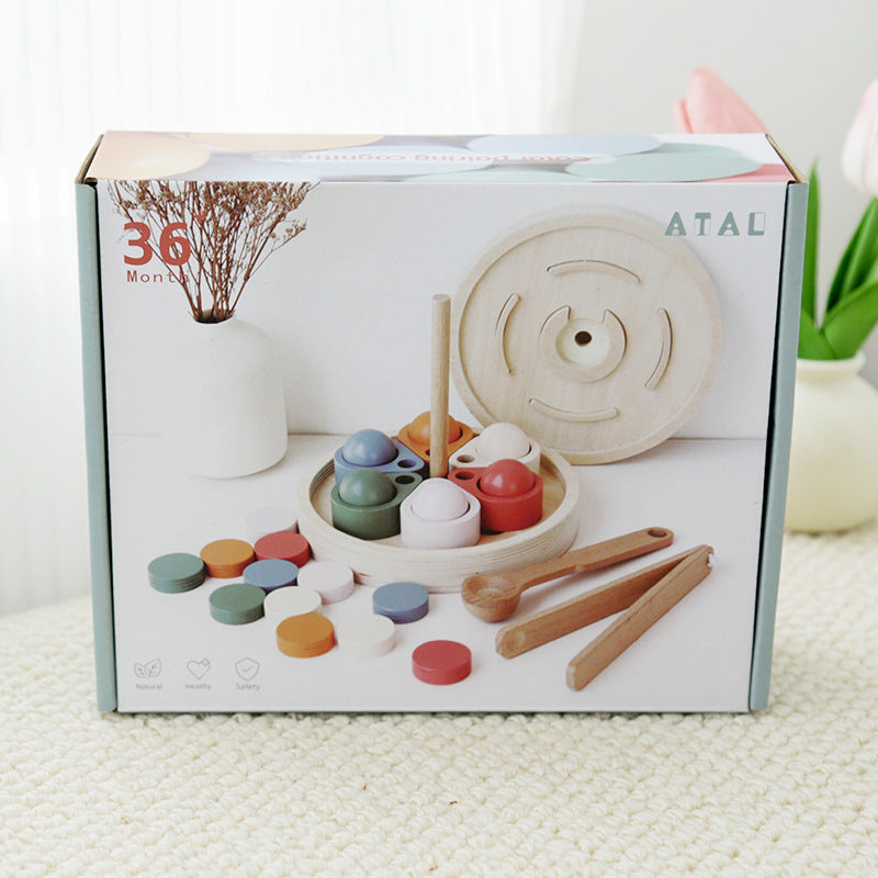 Montessori Holz Farbspiel – Farbsortierbecher zum Sortieren & Zuordnen
