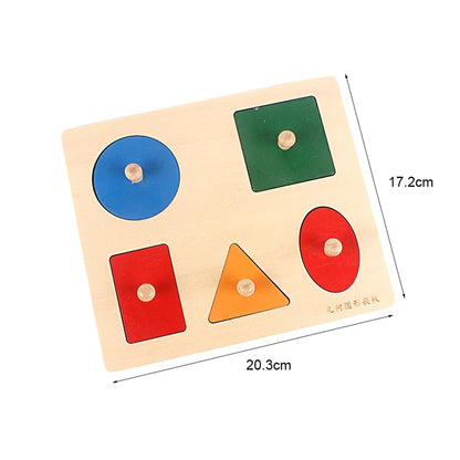 Montessori Steckspiel für Kinder | Holzspielzeug mit Geometrischen Formen