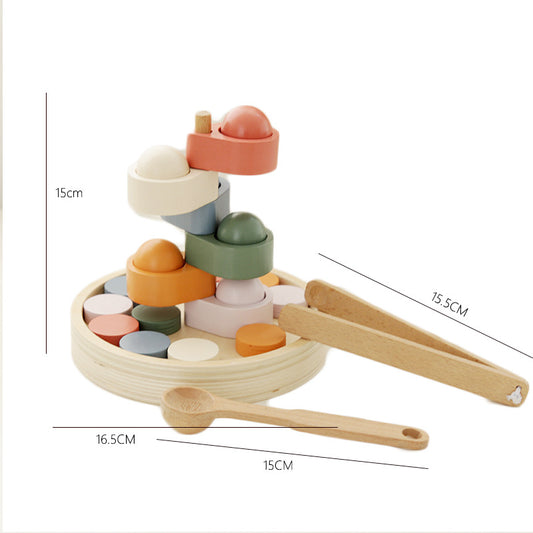 Montessori Holz Farbspiel – Farbsortierbecher zum Sortieren & Zuordnen