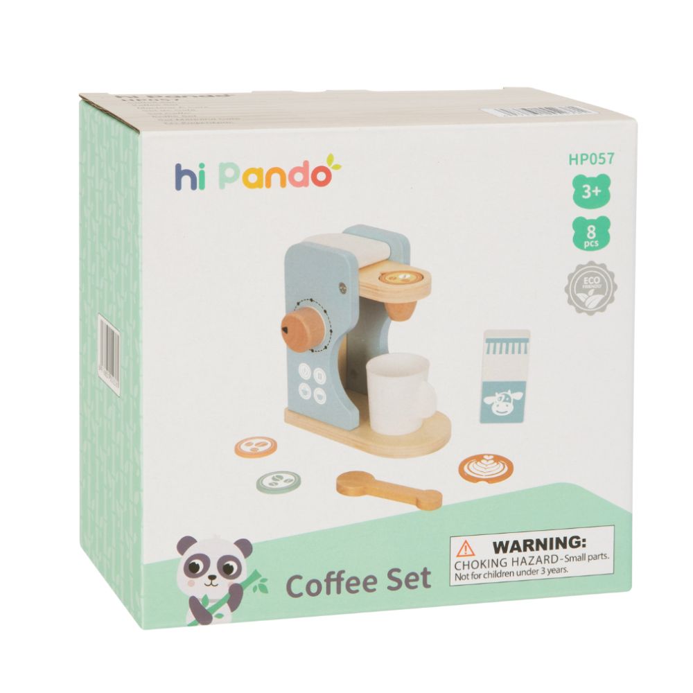 Mini Kaffeemaschine aus Holz für Kinder – Kaffee Set Spielzeug für die Spielküche