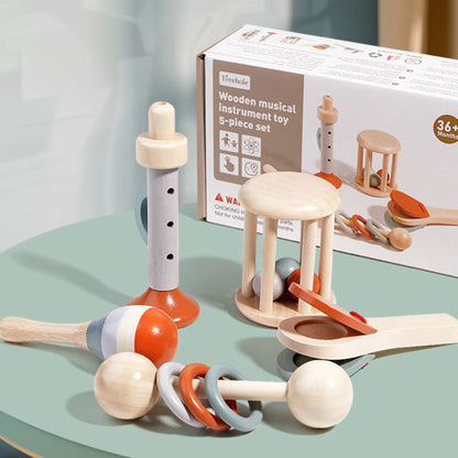 Musikspaß für Kinder – 5-teiliges Montessori Holz-Musikspielzeug-Set für frühes Lernen