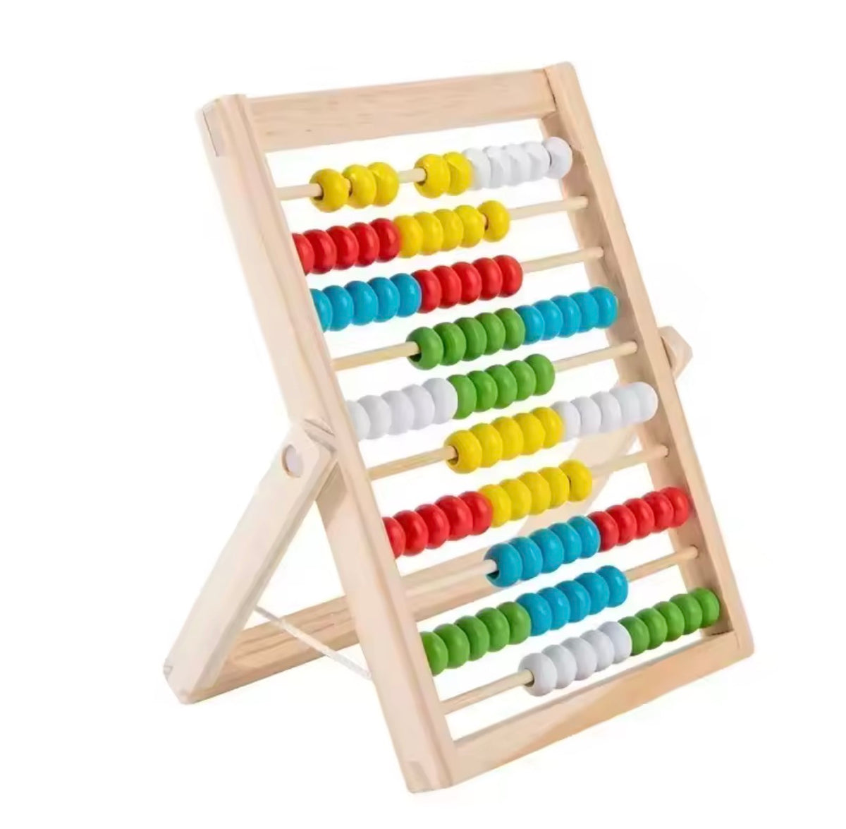 Abakus - Rechenspiel aus Holz (100 bunte Perlen) - Zählen lernen