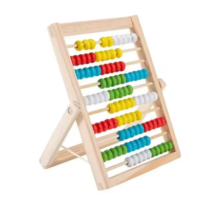 Abakus - Rechenspiel aus Holz (100 bunte Perlen) - Zählen lernen