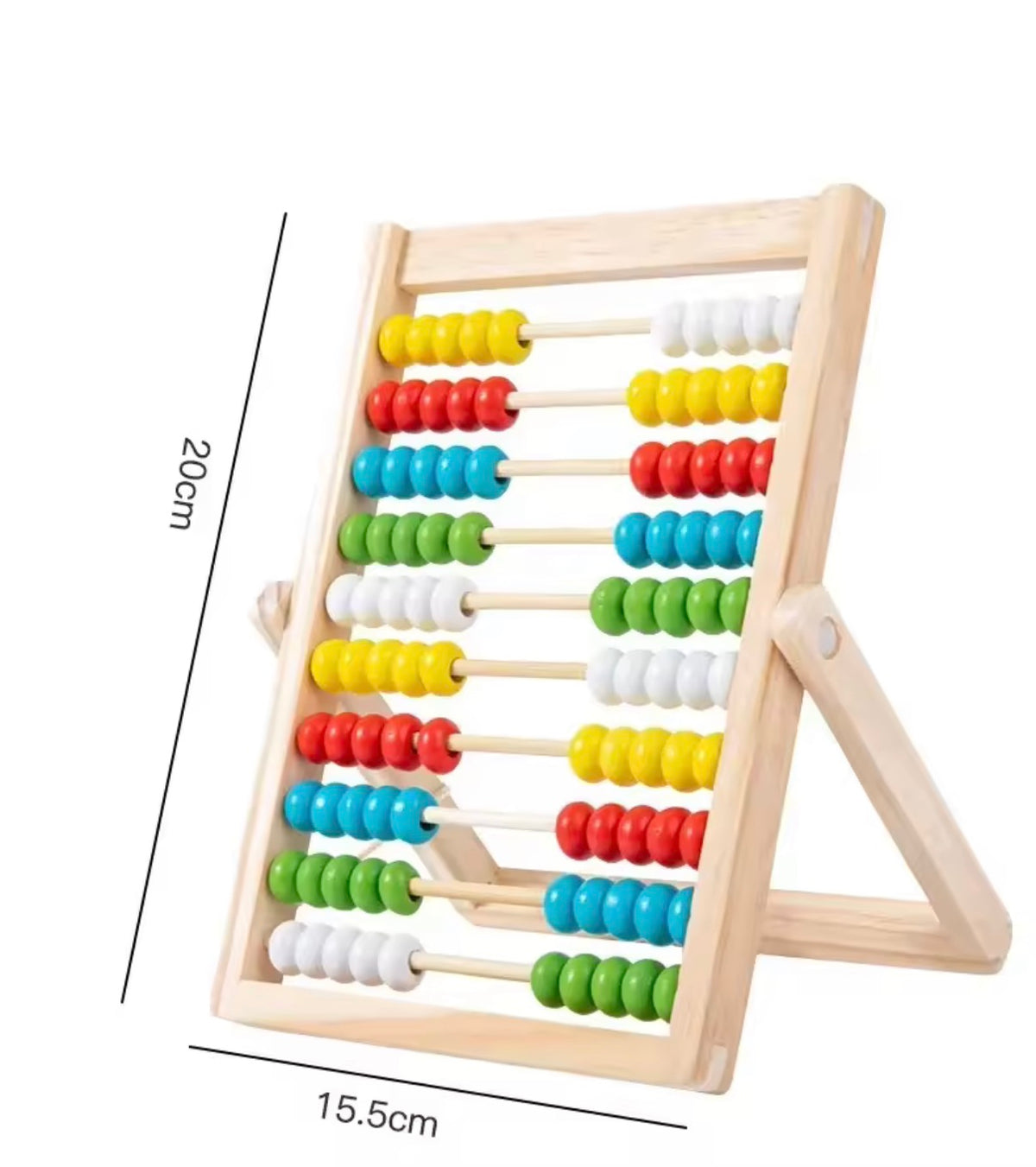 Abakus - Rechenspiel aus Holz (100 bunte Perlen) - Zählen lernen