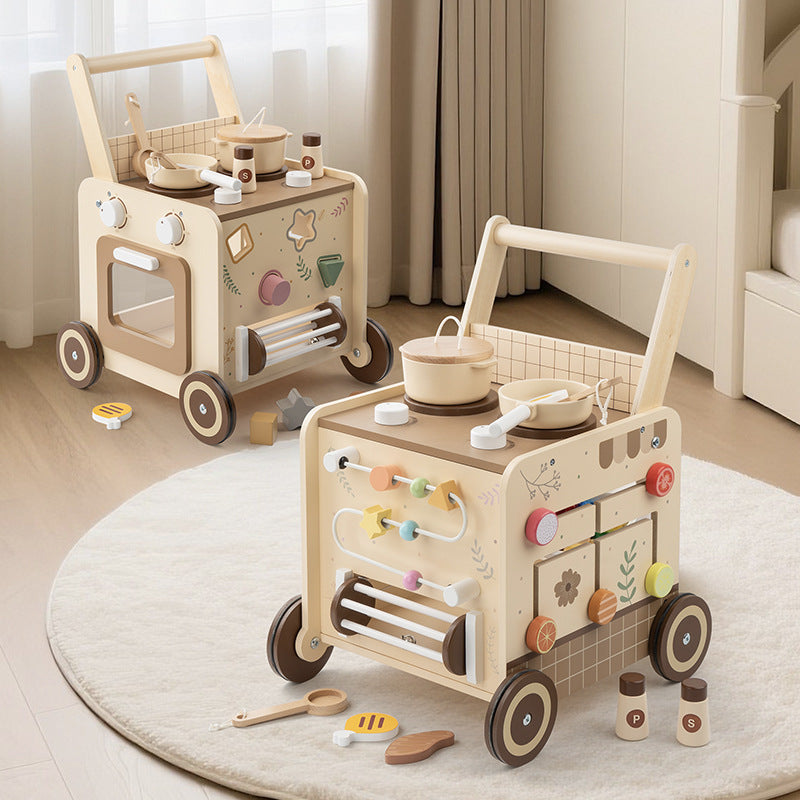 Kleiner Chefkoch Lauflernwagen – Kreativer Holz-Puppenwagen & Spielküche
