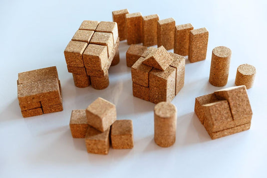 Korkino Kork Bausteine für Kinder – Nachhaltige Naturbausteine zum Spielen & Lernen