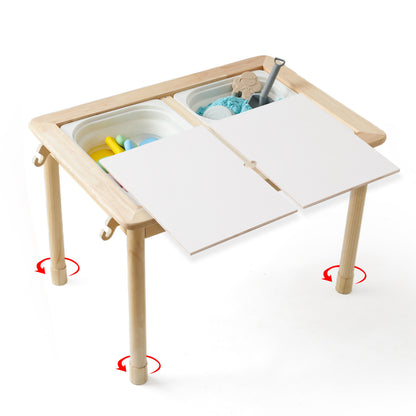 Montessori Matschtisch & Sensorik-Spieltisch aus Massivholz (inkl. Wannen)