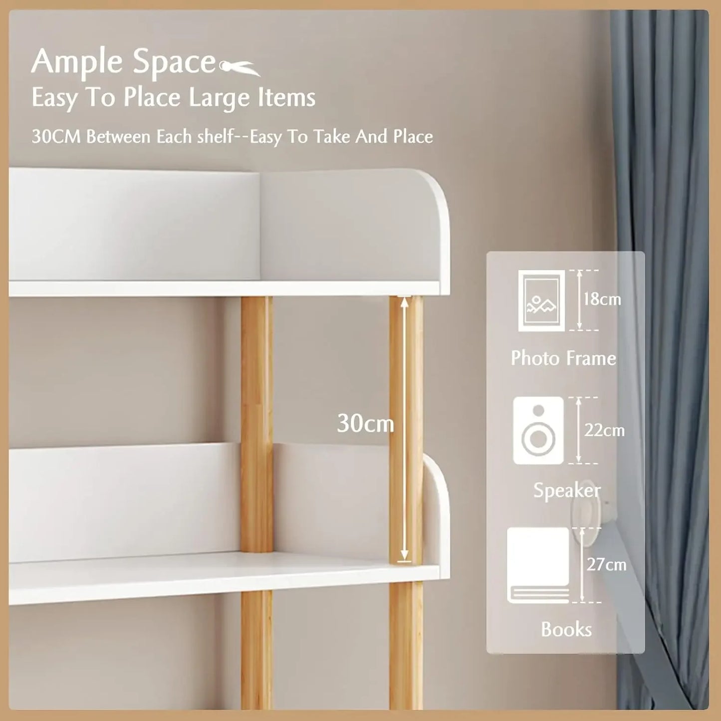 Wayifair Home Furniture Store Modernes Display-Bücherregal mit oberer Kante und Massivholzrahmen für Zuhause und Büro, Aufbewahrungsschrank