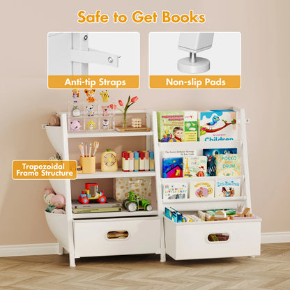 Modernes Kleinkind-Bücherregal für Kinderzimmer, Montessori-Spielzeug-Organizer mit Schublade, Kinderzimmer, Baby-Bücherregal, Kinder-Aufbewahrungsregal