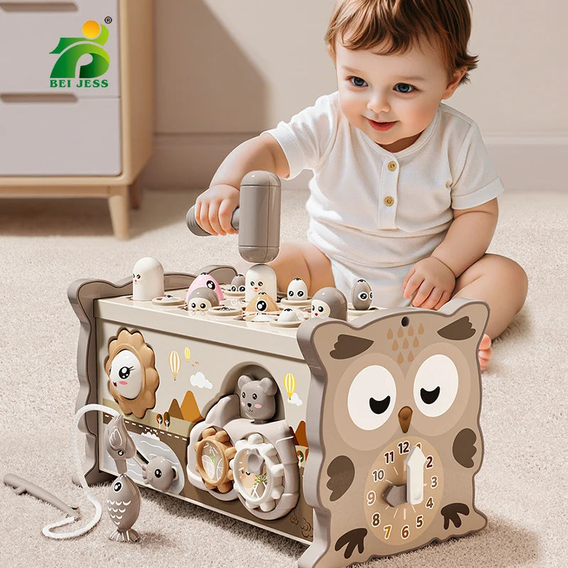 Montessori-Spielzeug für Kinder, magnetisch, Angeln, Eule, beschäftigt, Brett, Maulwurf, Spielnummer, Xylophon, sensorisch, pädagogisch, 3-Jahres-Geschenke für Kleinkinder
