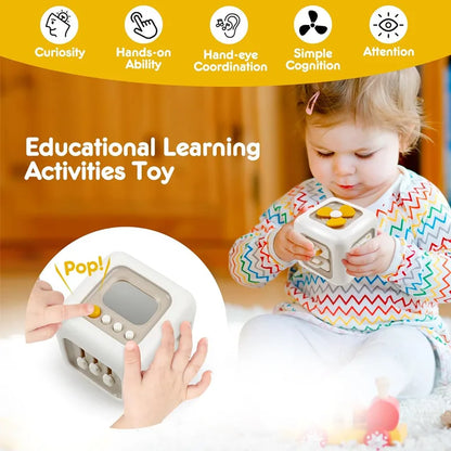 Montessori-Aktivitätswürfel, 6-in-1, Mehrzweck-Beschäftigungswürfel