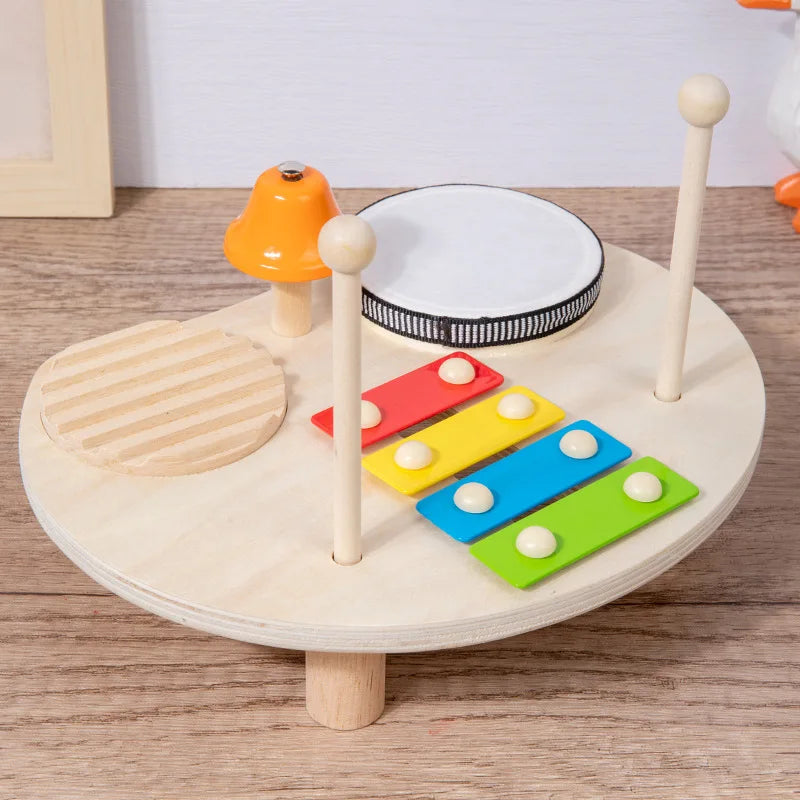 Holz Musik Spielzeug Für Babys kinder Multifunktionale Musik Klopfen Tisch Frühe Bildung Kinder Drum Set Musik Spielzeug Baby Geschenk